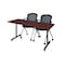 Kobe Rectangle Training Table, 66" W, 29" H, Laminate Top, Mahogany MKTRCT6630MH23BK - alternate 1